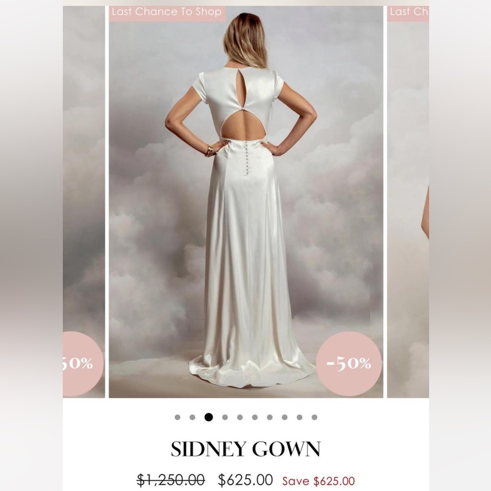 Chic Cream Cap Sleeve Wedding Dress - Picture 3 of 8